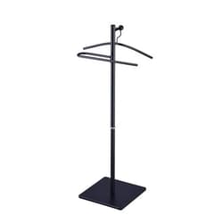 Proman Products VL17241 Kumo Freestanding Metal Valet Stand Organizer with Removable Hanger, Trouser Bar, Black, 11.5