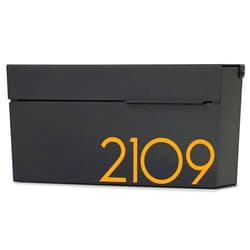 Vsons Design Vsons Modern Design Mailbox with Personalized Numbers, Black Powder Coated, Wall-Mount Mailbox Vsons Design Louis B