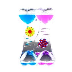 MGZY MG554zy0 Double Heart Liquid Motion Bubble Drip Oil Hourglass Timer Clock Kids Toy Gift Double Heart Liquid Motion Bubble Drip Oil Hourglass Timer Blue Pink
