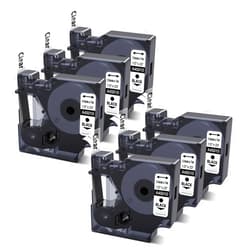 COLORWING Compatible with DYMO D1 Label Tape Black on Clear Replace for DYMO Label Maker Refills 45010 S0720500, 1/2Inch x 23Ft for Dymo LabelManager 160 210D 280 360D Label Maker, 6-Pack