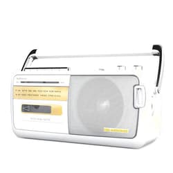 Audiocrazy Retro Boombox Cassette Player Recorder AM/FM Radio with Best Reception,Cassette Tape Player Recorder with Earphone Jack,Bluetooth USB,Good for Home Seniors Elderly White
