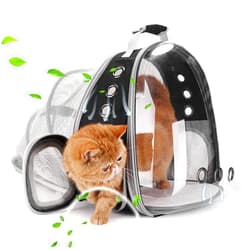 Lollimeow Cat Carrier Backpack, Bubble Expandable Backpack Carrier, Pets and Small Dogs,Airline-Approved, Designed for Travel, Hiking, Walking & Outdoor Use (Back Expandable-Black)