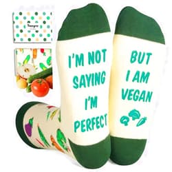 HAPPYPOP Funny Vegan Gifts Ideas for Women Vegetarian Gifts Men, Vegan Socks Vegetable Socks For Her