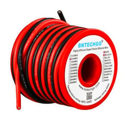 BNTECHGO 14 Gauge Silicone Wire Spool Red and Black Each 20ft 2 Separate Wires Flexible 14 AWG Stranded Tinned Copper Wire