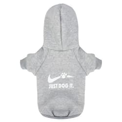 Paiaite Gray Chihuahua Dog Hoodie: Keep Your Pup Warm and Stylish with a 'Just Dog It' Printed Sweatshirt, Pet Clothes, and Sweater Coat All in One - Perfect for Winter and Cool Summer Nights! XXL
