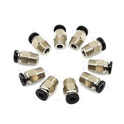 Witbot PC4-M10 Male Straight Pneumatic PEFE Tube Push In Quick Fitting Connector for E3D-V6 Long-Distance Bowden Extruder 3D Printer (Pack of 10pcs)