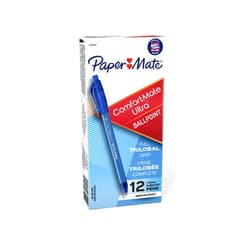 Paper Mate 6310187 ComfortMate Retractable Ballpoint Pens, Medium Point, Blue, 12 Count