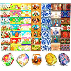 QG group LOVARE Lot 7 Heat Shrink Wrap Sleeve Decoration Easter for 49 Eggs Flowers, Icons by QG group