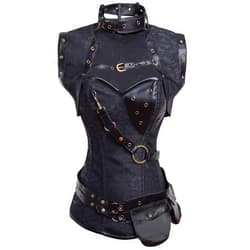 Charmian Women's Steampunk Spiral Steel Boned Vintage Retro Corset Tops Bustier