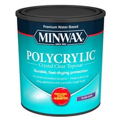 Minwax qt Minwax 63333 Clear Polycrylic Water-Based Protective Finish Satin