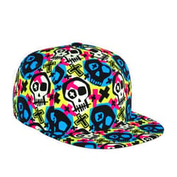 TWKGBUAD Stylish Skull Adjustable Snapback Hat for Men and Women Sun Cap, Hip Hop Cap Baseball Cap Flat Bill Brim Hat