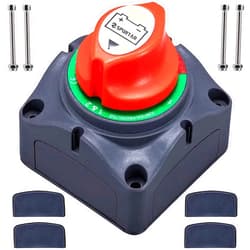 Spurtar Battery Disconnect Switch 1-2-Both-Off, DC 12V-48V Master Marine Battery Switch Power Cut Off for Marine Boat Car ATV RV Vehicle, Waterproof Battery Isolator Heavy Duty
