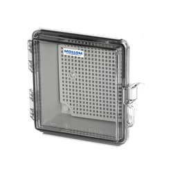 Mollom Outdoor Junction Box for Electrical Project Waterproof IP67 with Hinged Transparent Cover, Stainless Steel Latch, Mounting Plate, and Wall Brackets(135x135x75mm | 5.3x5.3x3In)