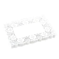 DECORA 9X6.5 Inch Rectangle White Paper Doilies for Birthday Party Wedding Tableware Decoration,Pack of 200