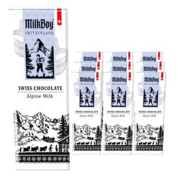Milkboy Swiss Chocolates - Premium Swiss Alpine Milk Chocolate Extra Creamy Milk Chocolate Snack Bar Size 1.4 oz - GMO Free (10 Pack)