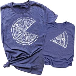Handmade Father And Son Matching Pizza Slice Set Shirts, Pizza Pie & Slice Dad Mom Baby Son Daughter Outfit, Fathers Day T-Shirt, Family Pizza Lover Tees, Pizza and Pizza Slice Family Christmas Birthday Party Gift