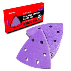 EZARC Zirconia Triangle Sanding Paper, 3-3/4 Inch Triangular Sandpaper Hook & Loop Triangular Shaped Sander Discs Fit Oscillating Tool Sanding Pad, (60-320) Grit for Polish Sanding, 60PCS