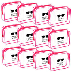 Sotiff 10 Pieces Hangover Party Favor Bags Bachelorette PVC Bag with Zipper Handles I Regret Nothing Pouch Waterproof Hangover Storage Supplies for Bachelorette Party Favors Weddings(Rose Red)