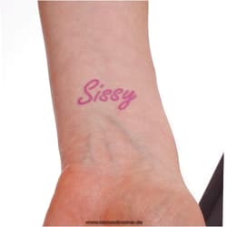 Tattoodrucker 15 x Pink Sissy Boy Tattoo - Sissy Maid - Sissy Cuckold - Sissy Lettering - Sissy Sign (15)