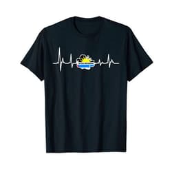 Heart Beat Design Antigua and Barbuda.png Flag Apparel T-Shirt