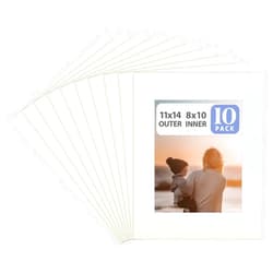 Golden State Art, Pack of 10, 11x14 for 8x10 Color Picture Photo Mat -White-core, Acid-Free - Great for Frames, Artwork, Prints, Pictures, Ivory Color Mat