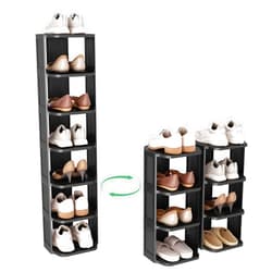 Kitstorack Vertical Shoe Rack: 8 Tiers Stackable Shoe Rack for Closet DIY Free Standing Shoe Organizer Small Shoe Shelf for Small Spaces and Narrow Spaces Plastic