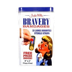 Archie McPhee Bravery Bandages - First Aid in A Tin - Plasters/Band Aids