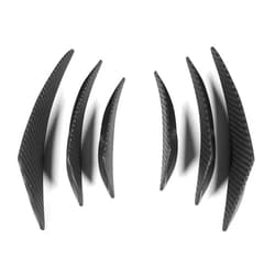 Aramox 6Pcs Car Canards Front Bumper Spoiler, Carbon Fiber Texture Front Bumper Lip Splitter Fins Bumper Diffuser Body Spoiler Kit