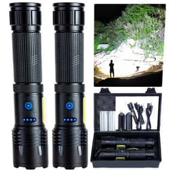 SKNSL Rechargeable LED Flashlights High Lumen,990,000 Lumens Super Bright Flashlight,Powerful Flash Light 7 Modes with COB Work Light IPX7 Waterproof for Outdoor Emergency Camping Hiking…