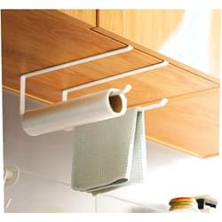 N\D Yingliqi Paper Towel Roll Holders, Racks Sliding, Hanger Rolls Rack Under Cabinet, Wall Mount No Drilling, Hanging Over The Door, 2 Packs, White