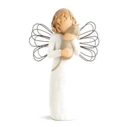 Willow Tree with affection Angel, I Love Our Friendship, Gift to Celebrate Loving Pets and Cat Lovers, Sculpted Hand-Painted Figurine