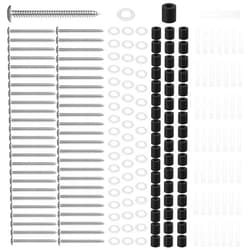 Yauhar 200Pcs/50 Sets Pegboard Mounting Kit Contains Screws, Anchors, Spacers and Washers, Wall Peg Boards Installation Pegboard Spacer Kit for 1/4 Inch Pegboard, Silver