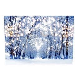 Funnytree 7x5ft Winter Scene Backdrop Wonderland Snowflake Photography Background Bokeh Glitter White Snow Forest Christmas Party Decoration Tree Landscape Kids Photobooth Photo Studio Props