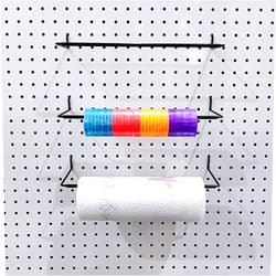 Menecor 5 Pack Extendable Pegboard Paper Towel Holder,Pegboard Hook for Workshop,Garage,Kitchen,Laundry Room,Bathroom etc.