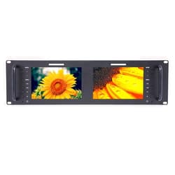 FEELWORLD D71 PLUS-H Dual 7 Inch 3RU Broadcast Rack Mount Monitor with Waveform LUT IPS 1920x1200 HD LCD Screen HDMI AV Input and Output