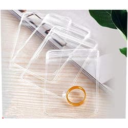 NATX 100pcs Clear PVC Transparent Zip Lock Jewelry Bag Small Size Dust Proof Airtight Pouch Plastic Zipper Self Seal Packing Organizer Storage Bags for Rings Earrings Bracelet (2.36x3.15in)