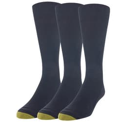 GOLDTOE Men's Cotton Blend Metropolitan Crew Dress Socks, 3-Pairs