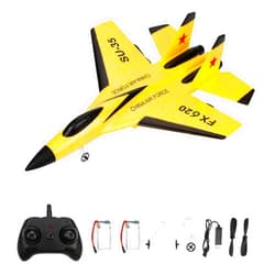 GoolRC FX620 RC Airplane, 2.4GHz Remote Control Airplane, 2 Channel RC Plane, SU-35 RC Glider EPP Aircraft Model with 3-Axis Gyro, Outdoor Flight Toys for Kids and Adults with 2 Battery (Yellow)
