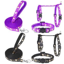 GGSTDDUP 2 Pack Cat Harness and Leash Set, Adjustable Cat Harness Escape Proof Kitten Harness for Small Medium Cats Glow in The Dark