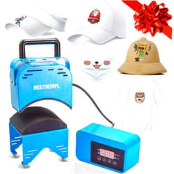 MEETDUMPL Hat Heat Press，Hat Press， Mini Heat Press，Hat Press Heat Machine for Caps，Heat Press Machine for t Shirts，6.2 * 3.3 in Curved Ceramic-Coated Heat Plate, Easy Temperature Control with Safety Base.