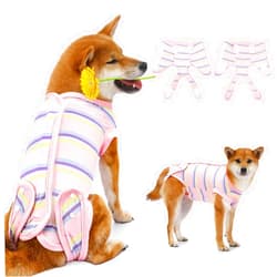 VavoPaw Dog Surgery Recovery Suit, Dog Surgery Suit Dog Onesie for Surgery, Dog Bodysuit for Female Male Puppies,Dog Cone Alternative for Abdominal Wounds Skin Diseases After Surgery, XL Pink