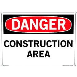 Vestil SI-D-56-E-LB-011 CONSTRUCTION AREA Danger Label, Vinyl, 0.011