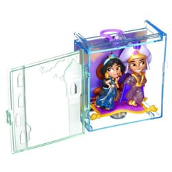 Disney Princess Perfect Pairs Jasmine, Fun Aladdin Unboxing Toy with 2 Dolls, Portable Display Case and Stand, for Kids 3 Years and Up