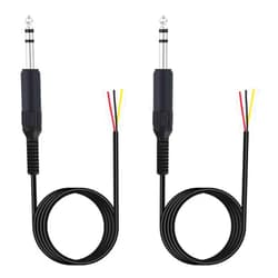 Fancasee 2 Pack 6 ft Replacement 6.35mm Male Plug to Bare Wire Open End TRS 3 Pole Stereo 1/4