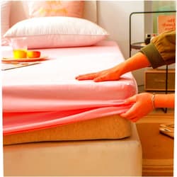 CFYCYHDZHT Comfortable Bed Sheet,Pure Color Long-Staple Cotton Bed Sheets, Bedroom Hotel Homestay Single Double Bed Bed Cover Mattress Topper,Jade,180cm*200cm