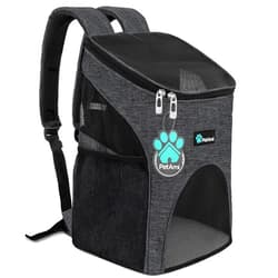 PetAmi Small Dogs and Cat Backpack Carrier, Airline Approved Pet Backpack Carrier, Ventilated, Safety Strap, Buckle Support Designed for Hiking Travel Camping Outdoor, Max 18 lbs (Gray)