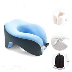 CHICHAUS All-Round Head Support Neck Pillow,Memory Foam Travel Neck Pillow for Long Flights, Travel Pillow Comfortable and Breathable is for Car, Train, Bus Trip,Home and Office Use (Blue)