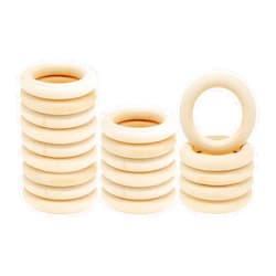 HANWER 20PCS Natural Wood Rings for Crafts, Macrame Rings for DIY, Wooden Rings Without Paint, Pendant Connectors 55mm/2.2inch