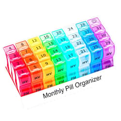 COLORWING Monthly Pill Organizer 2 Times a Day, one Month Pill Box AM PM, 30 Day Pill Case Small Compartments to Hold Vitamin and Travel Medicine Organizer, 31 Day Pill Organizer, 4 Week Pill Cases