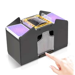 FEIERYA Automatic Card Shuffler 4 Decks,Battery-Operated Electric Poker Shuffler,Playing Card Shuffler for Home Card Game